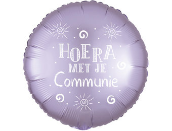 Hoera met je Communie - Satin Luxe Lilac - A18"/45cm