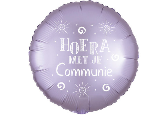 Hoera met je Communie - Satin Luxe Lilac - 18 inch - Anagram