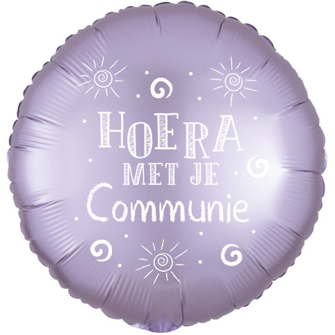 Hoera met je Communie - Satin Luxe Lilac - A18"/45cm