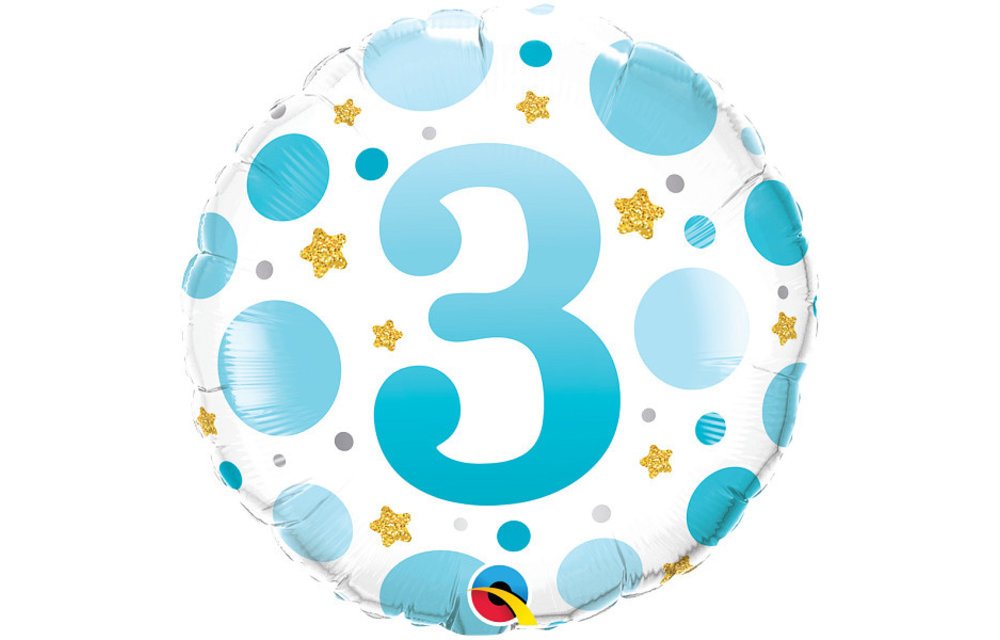 Blue Dots - Age 3 - 18 inch - Qualatex