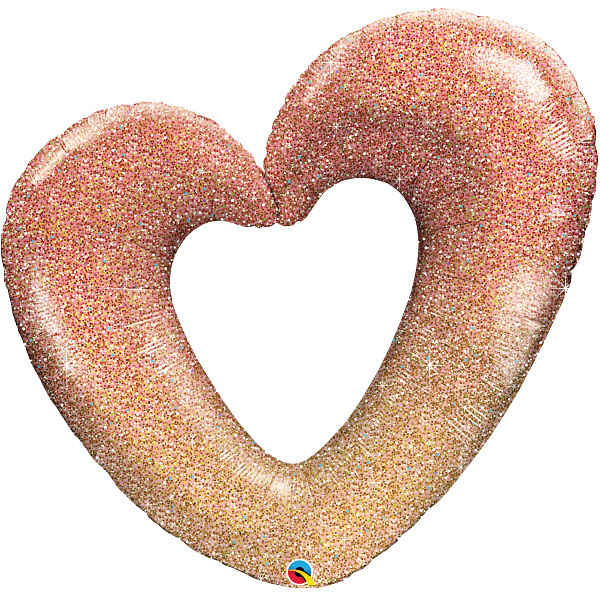 SALE > Open Heart - Glitter Ombre - Rose Gold - Q42"/106.5cm