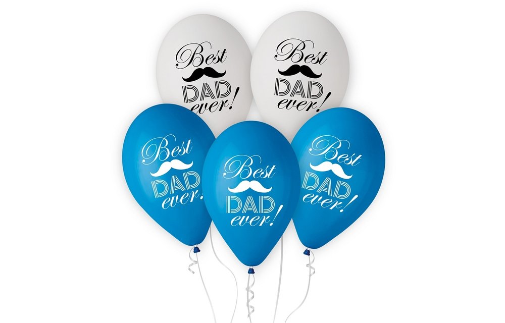 SALE > Latex - Best Dad Ever - 12inch/30cm - 5 stuks