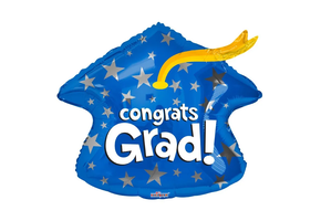 Congratulations Grad - Blue Cap - 18 inch - Kaleidoscope