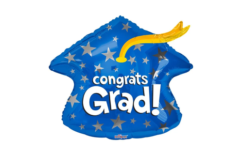 Congratulations Grad - Blue Cap - 18 inch - Kaleidoscope