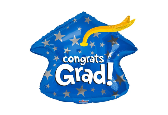 Congratulations Grad - Blue Cap - 18 inch - Kaleidoscope
