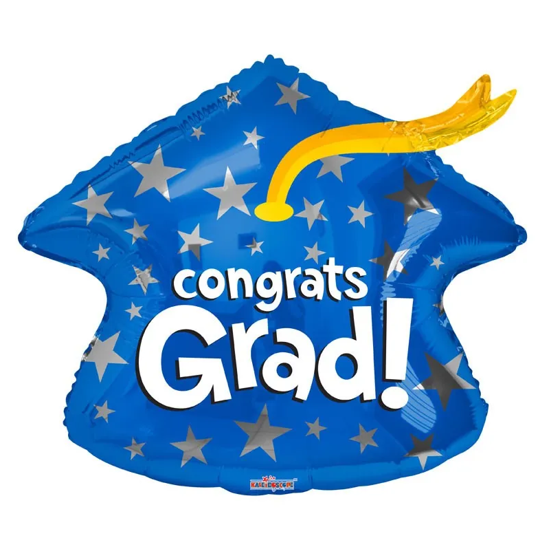 Congratulations Grad - Blue Cap - 18 inch - Kaleidoscope