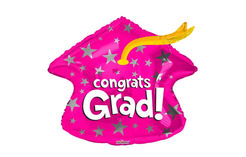 Congratulations Grad - Pink Cap - 18 inch - Kaleidoscope
