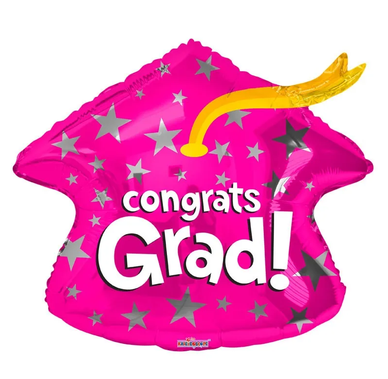 Congratulations Grad - Pink Cap - 18 inch - Kaleidoscope