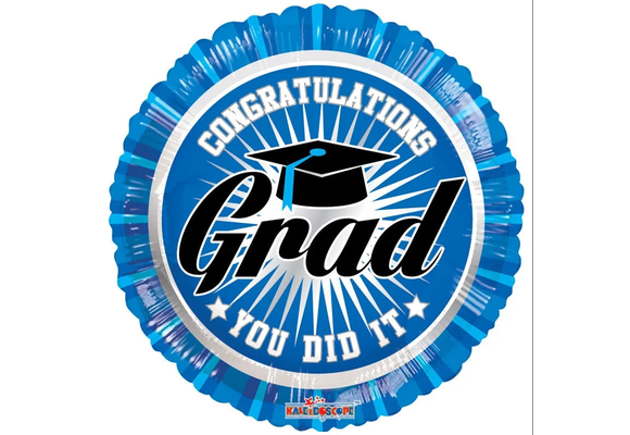 SALE > Congratulations Grad - Blue - 18 inch - Kaleidoscope