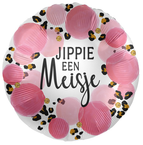 Jippie een Meisje - Jungle Roze - 18"/45cm - 2 stuks ***