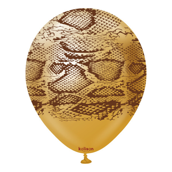 KALISAN.12" - Snake Safari Print - Gold Mirror / Brown Ink