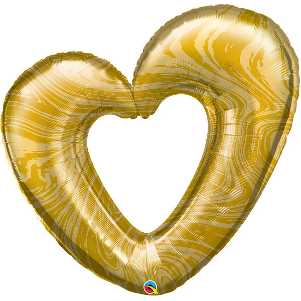 Marble Open Heart - Gold - Q42"/105cm