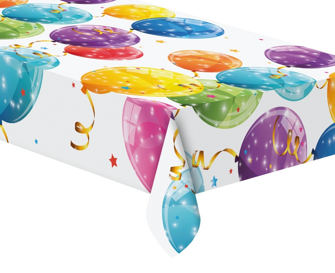 Table Cover Plastic - Sparkling Balloons - 120 x 180