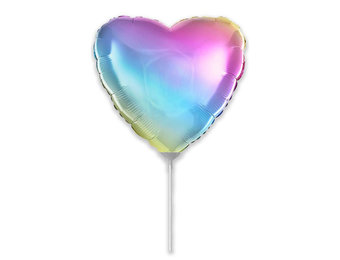 SALE> Heart - Ombre Pastel Rainbow - 9 Inch - Flex - 5 stuks