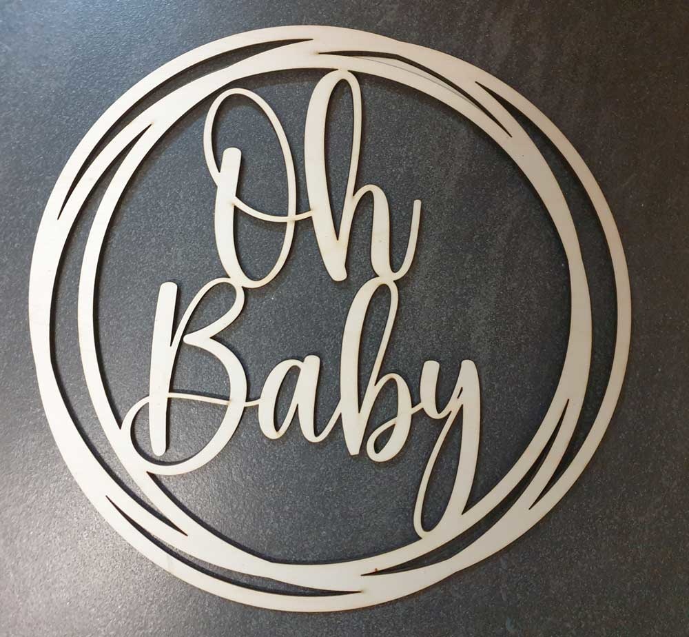 LS - Oh Baby - hout - 40 x 45cm/3mm