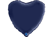 Heart - Satin - Navy Blue - 36"/91cm - Grabo