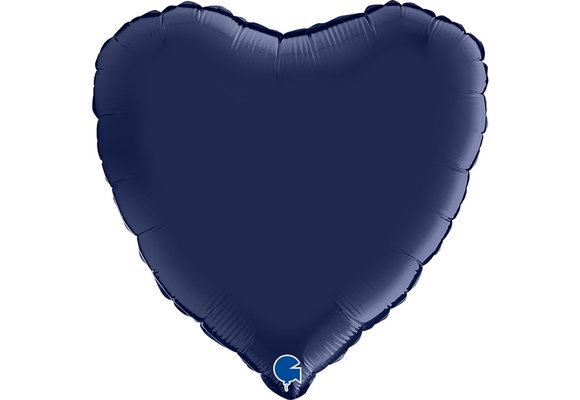 Heart - Satin - Navy Blue - 36"/91cm - Grabo
