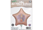 Star - Holographic Rose Gold - 9inch - verpakt 5stks - self sealing