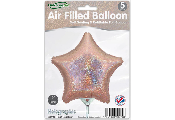 Star - Holographic Rose Gold - 9inch - 5stks - zelfsluitend