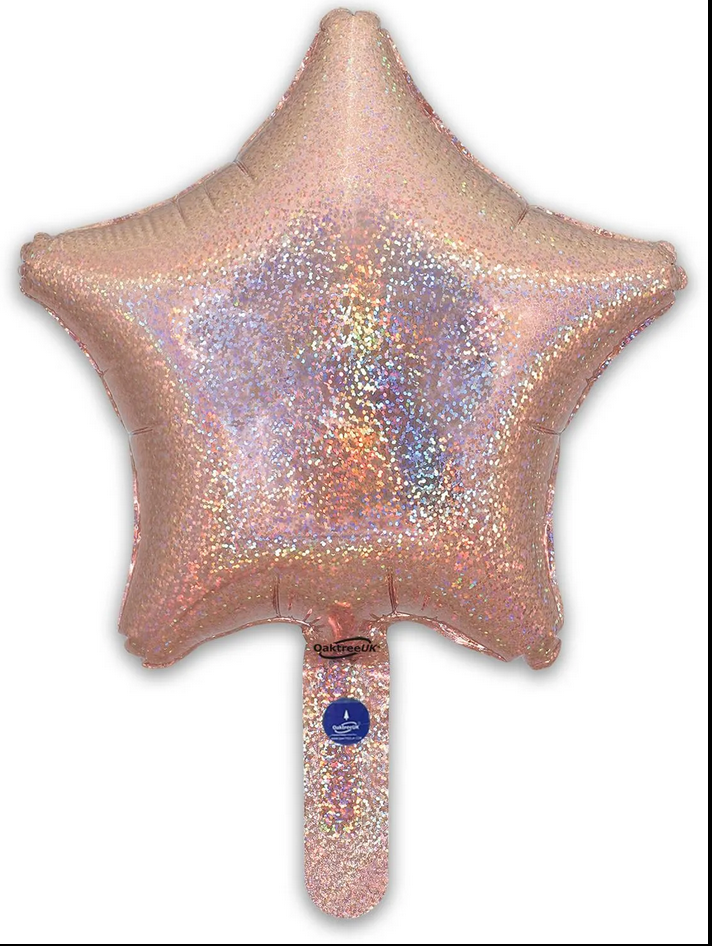 Star - Holographic Rose Gold - 9inch - verpakt 5stks - zelf sluitend