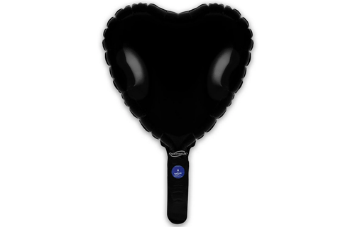 Heart - Black - 9inch - package 5 count - with valve