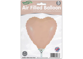 Heart - Matte Nude - 9inch - package 5 ct - with valve