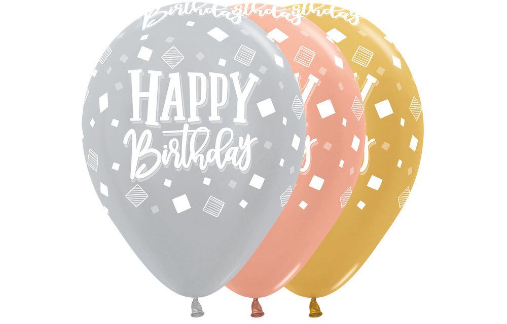 SEM.12 - Happy Birthday - Squares - Metallic Assortment