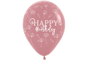 R12 - Happy Birthday - Blossom - Rosewood 010 - 25 Stuks