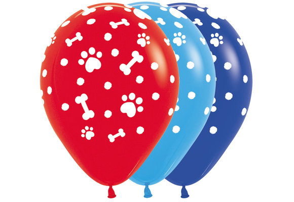 Sempertex 12 inch  - Paw Prints - Boy - Assortment