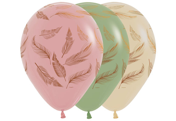 SALE >R12 - Feathers - Assortment - Copper Ink - 25 Stuks