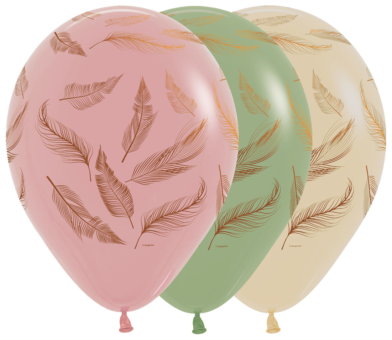 Sempertex 12 inch  - Feathers - Assortment - Copper Ink