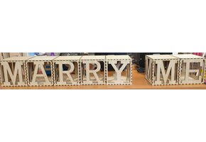 LS - Letterblok - CUTOUT MARRY ME - 15 x 15cm