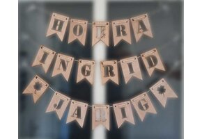 LS - Vlag Langwerpig - Hout - 5 x 7,5cm