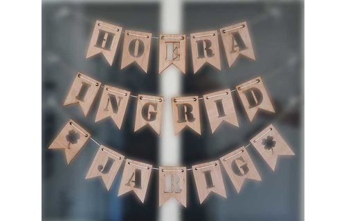 LS - Vlag Langwerpig - Hout - 5 x 7,5cm