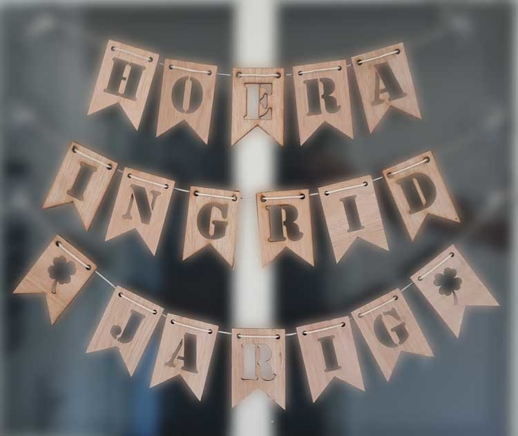 LS - Vlag Langwerpig - Hout - 5 x 7,5cm