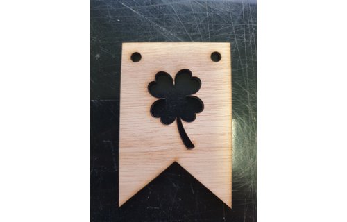 LS - Vlag Langwerpig - Hout - 5 x 7,5cm