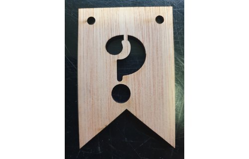 LS - Vlag Langwerpig - Hout - 5 x 7,5cm