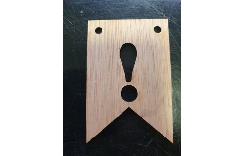 LS - Vlag Langwerpig - Hout - 5 x 7,5cm