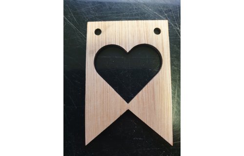 LS - Vlag Langwerpig - Hout - 5 x 7,5cm