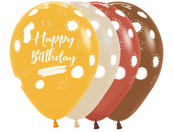 R12 - Happy Birthday - Terra - Natural Ast - 25 Stuks