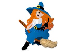 Witch on Broom - Halloween - FX24"/61cm