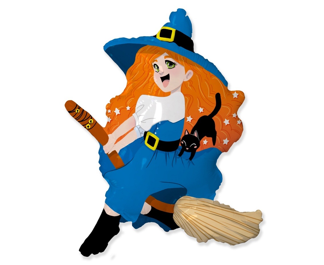 Witch on Broom - Halloween - FX24"/61cm