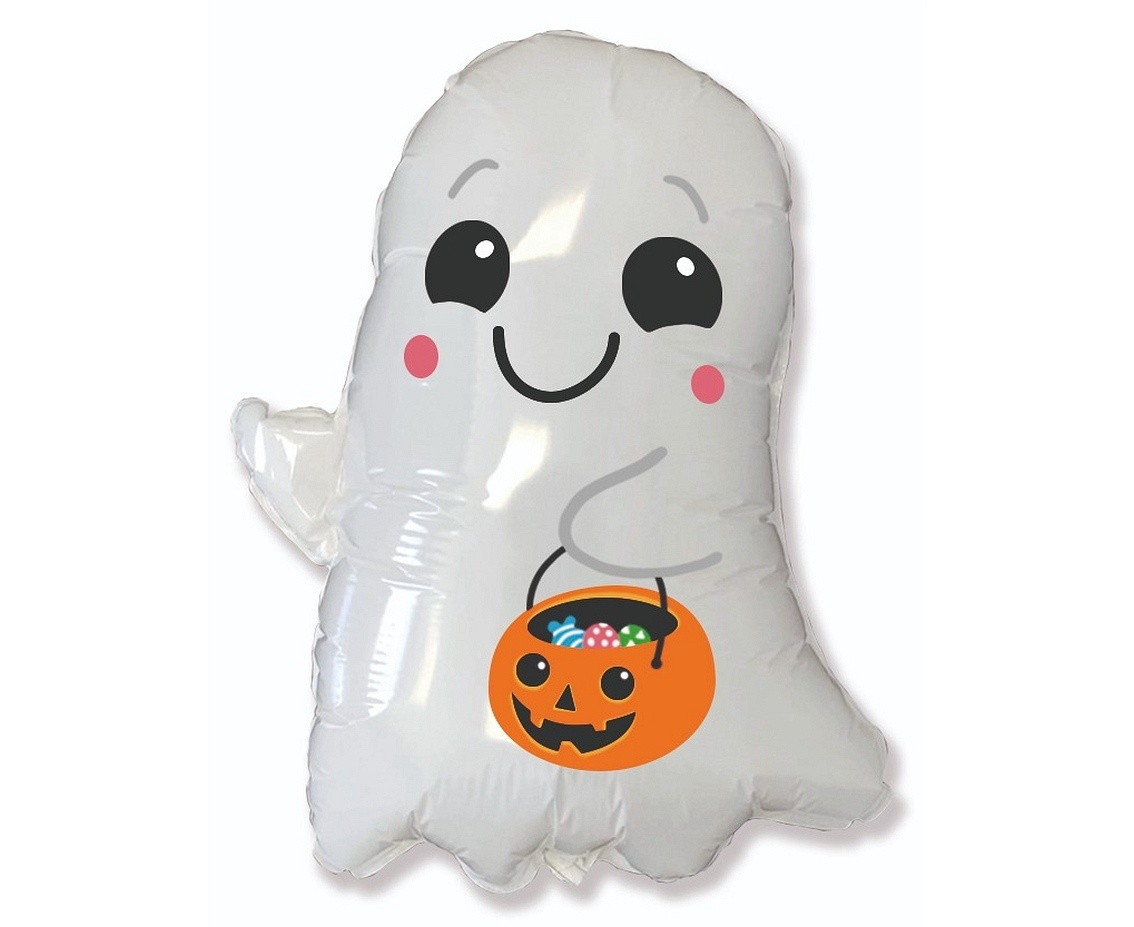 Ghost with Bucket - Halloween - 24 inch - Flex