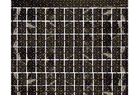 Folie Gordijn - SQUARE - Metallic Black STARS - 1.00m x 2.00