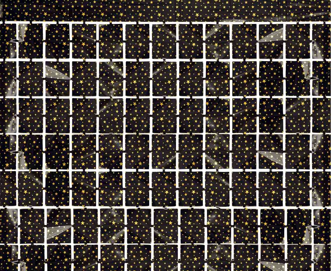 Folie Gordijn - SQUARE - Metallic Black STARS - 1.00m x 2.00