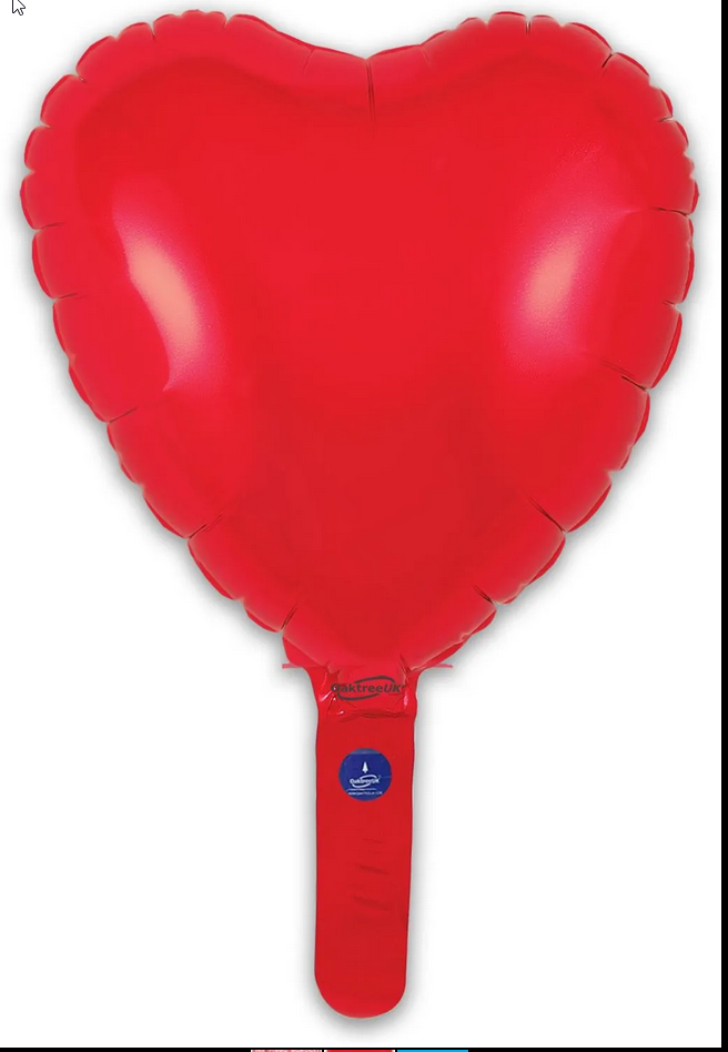 Heart - Red - 9inch - package 5 count - with valve