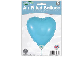 Heart - Matte Blue - 9inch - package 5 ct - with valve