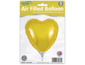 Heart - Gold - 9inch - verpakt 5stks - zelfsluitend