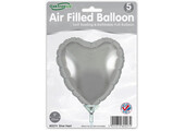 Heart - Silver - 9inch - verpakt 5stks - zelfsluitend