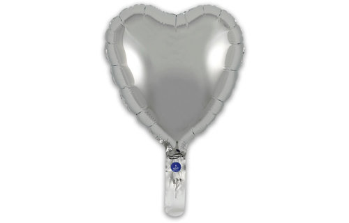 Heart - Silver - 9inch - verpakt 5stks - zelfsluitend